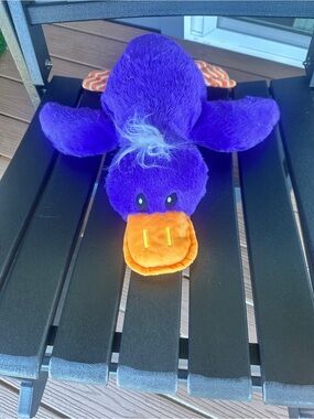 Plush Purple & Orange Duck Dog Toy - Soft Squeaky Plush our doodle loves